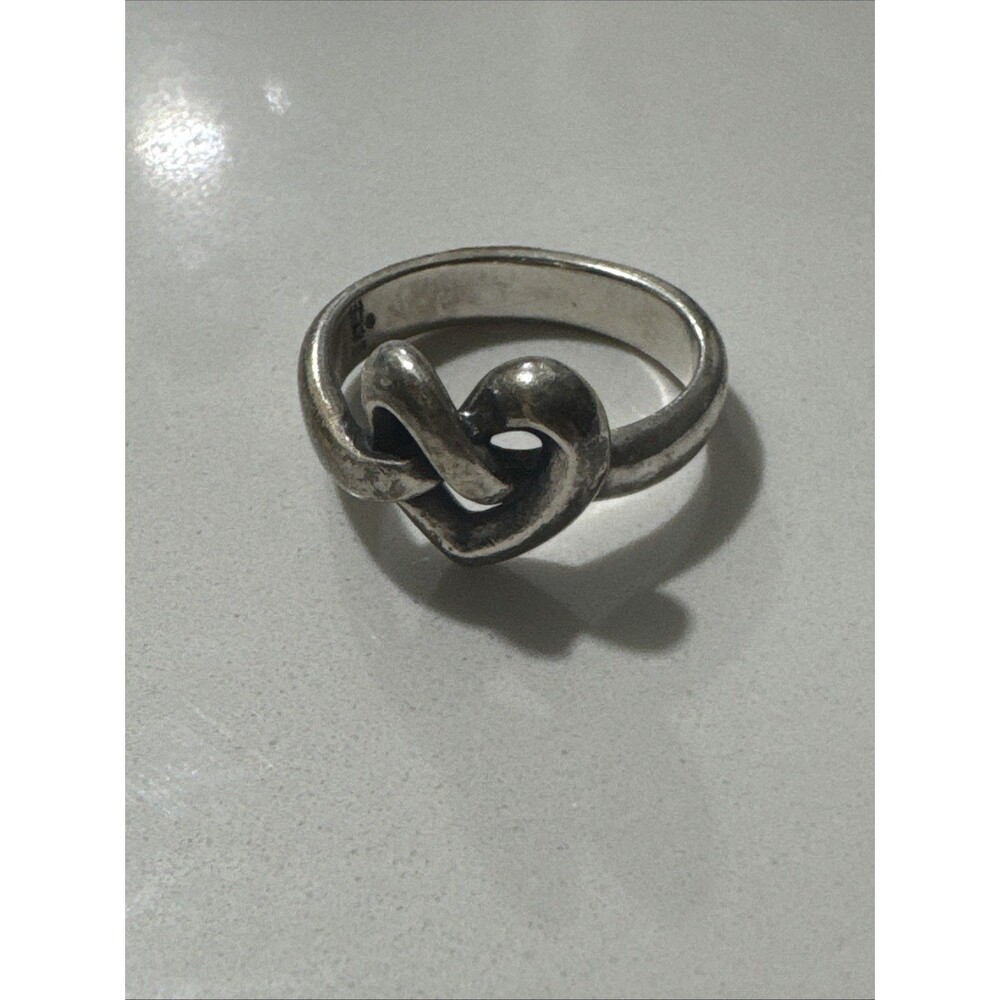 James Avery Retired Sterling Silver Heart Knot Ring Size 6.5